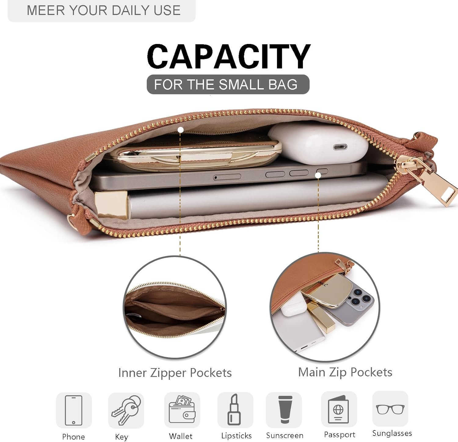 Small Crossbody Bags for Women Trendy Clutch Purse PU Leather Shoulder Bags with Adjustable Strap Z250910