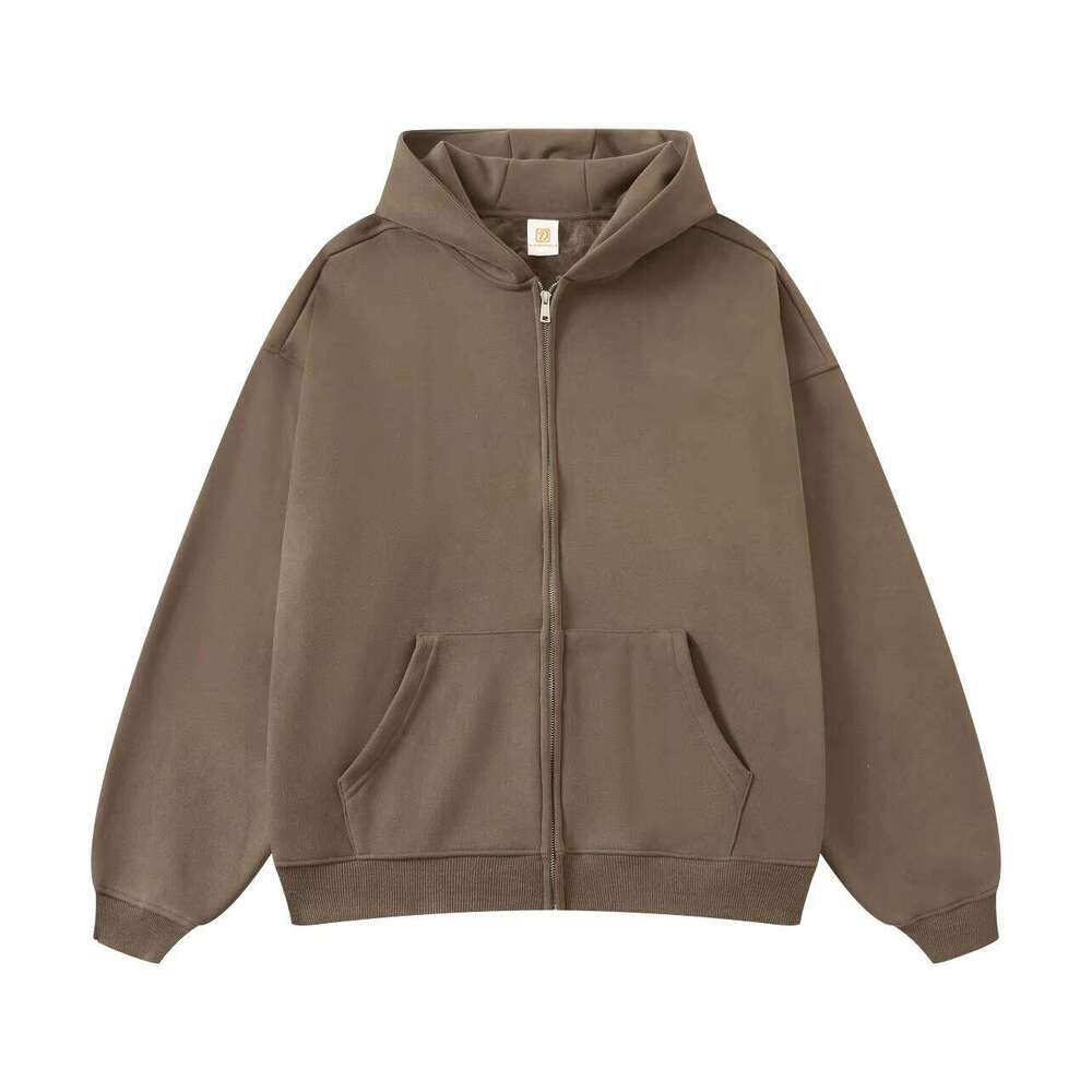 High Quality Men's 420 Gsm Drop Shoulder Zipper Hoodie Embroidery