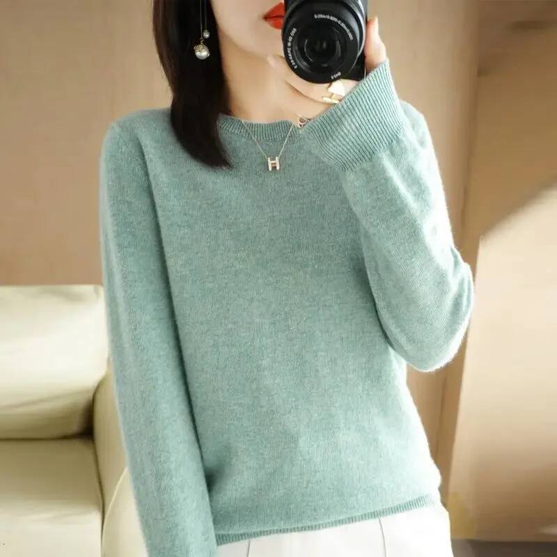 2025 Women Spring Autumn Long Sleeve O-neck Pullovers Warm Bottoming Shirts Korean Fashion Sweater Knitwear Soft Jumpers dongdumaoyi