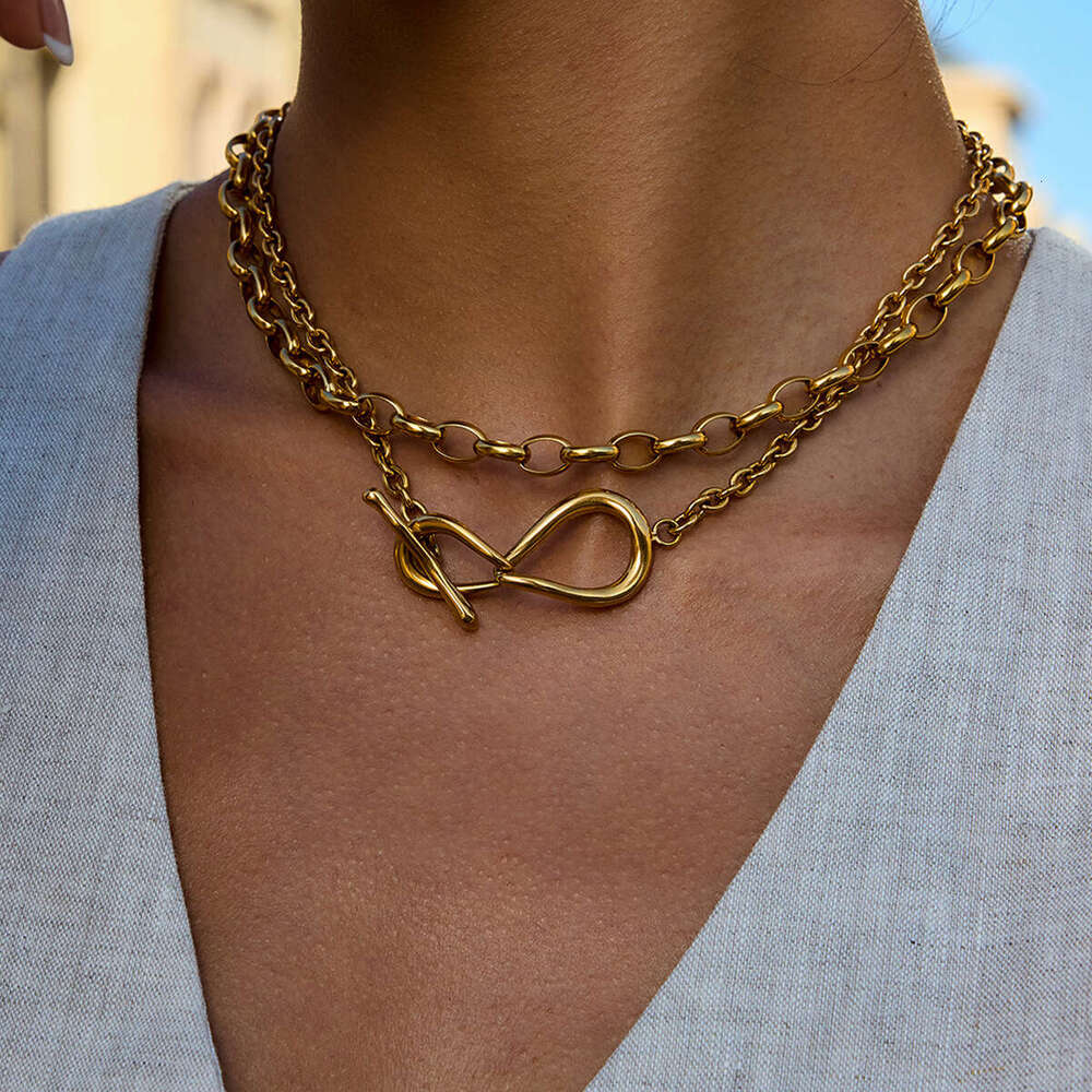 Necklace Designer Jewelry for women Stainless Steel plated with gold men High-end Fashion Hip-hop Chain Necklaces Holiday gifts
