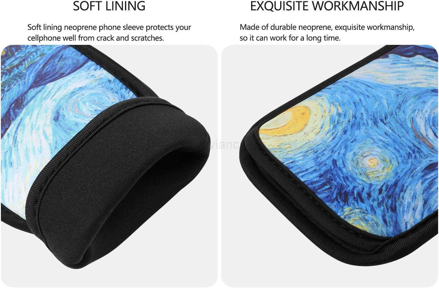 2 PCs Neoprene Cell Phone Sleeve Phone Pouch Compatible for 16 Pro Max 16 Plus Galaxy S25 Ultra S25 S24 FE A16 A35 A55 Pixel 9 Pro XL OnePlus 13 13R L