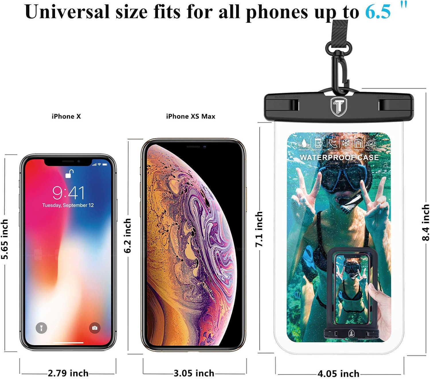 Waterproof Phone Pouch 2 Pack Waterproof Phone Case Cellphone Dry Bag For Note 20 Ultra S25 Ultra S24 S23 S22 S21 S20 S10 A14 A15 A35 A16 5G iPhone 16