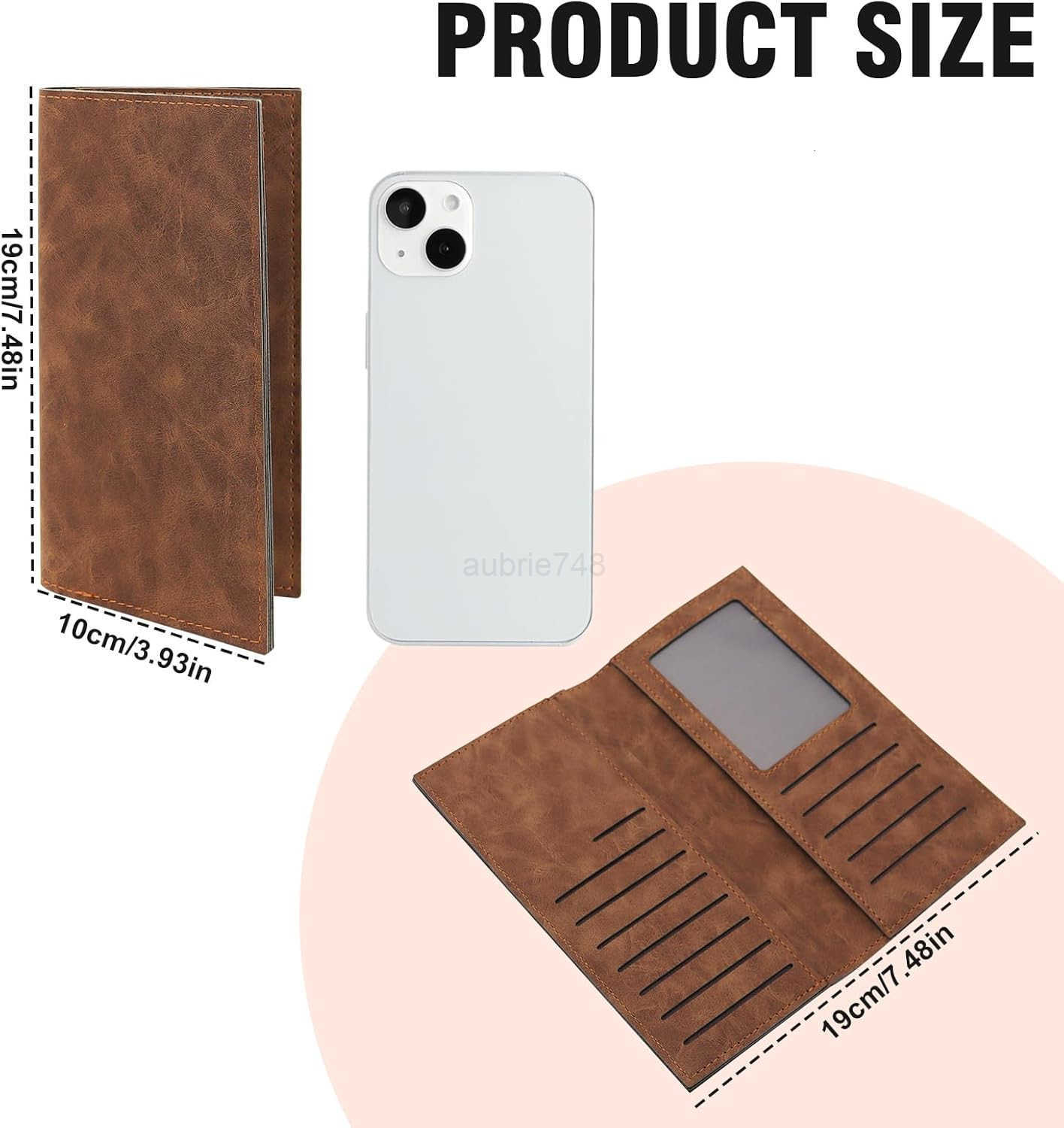 Mens Wallet PU Leather Card Wallet Card Holder Wallet with Multiple Card Slots for Men Long Bifold Travel Wallet Slim Wallet with ID Window for Travel