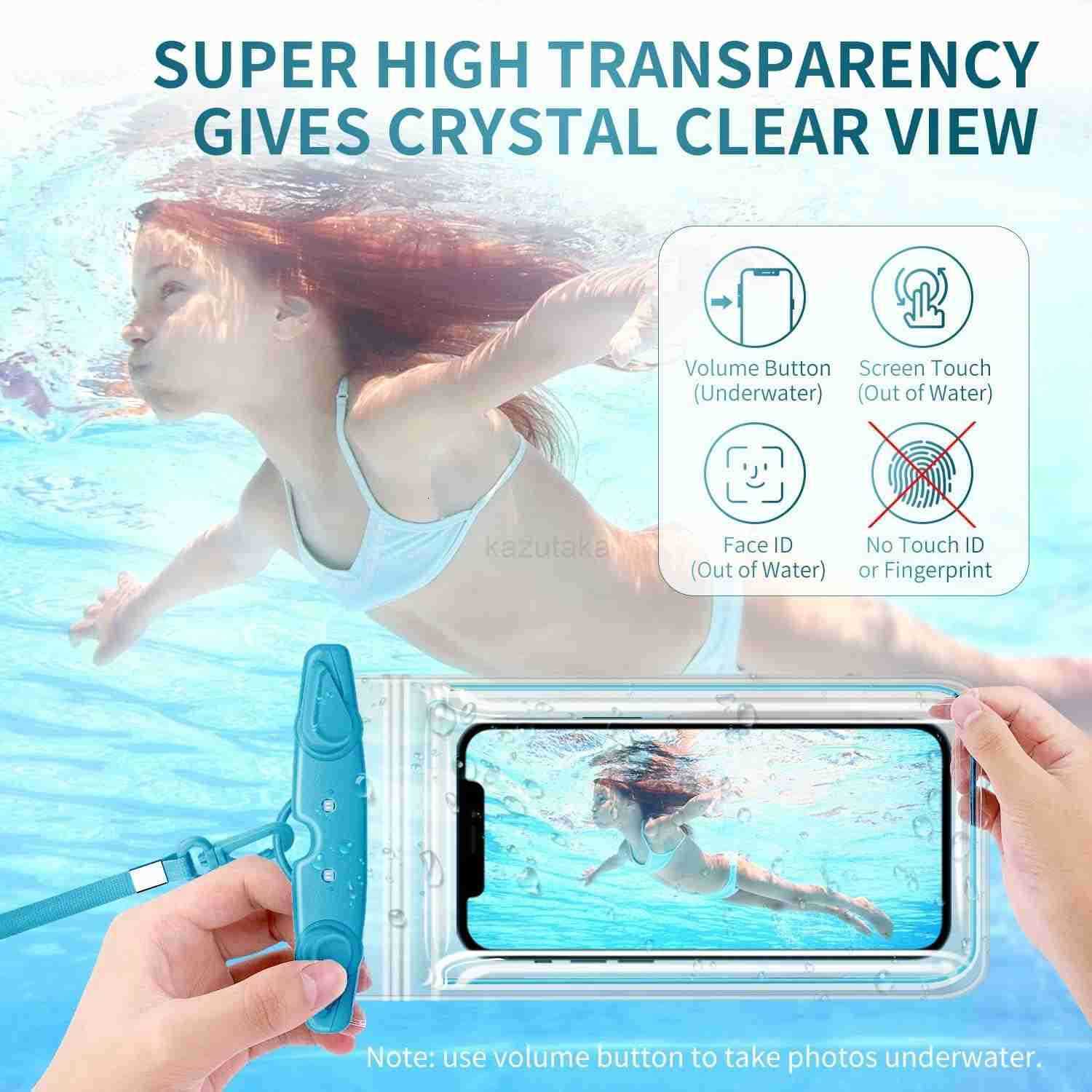 Universal Waterproof Phone Pouch 4 Pack Waterproof Phone Case Dry Bag with Neck Strap Luminous Ornament for Water Games Protect iPhone 16 15 14 13 Pro
