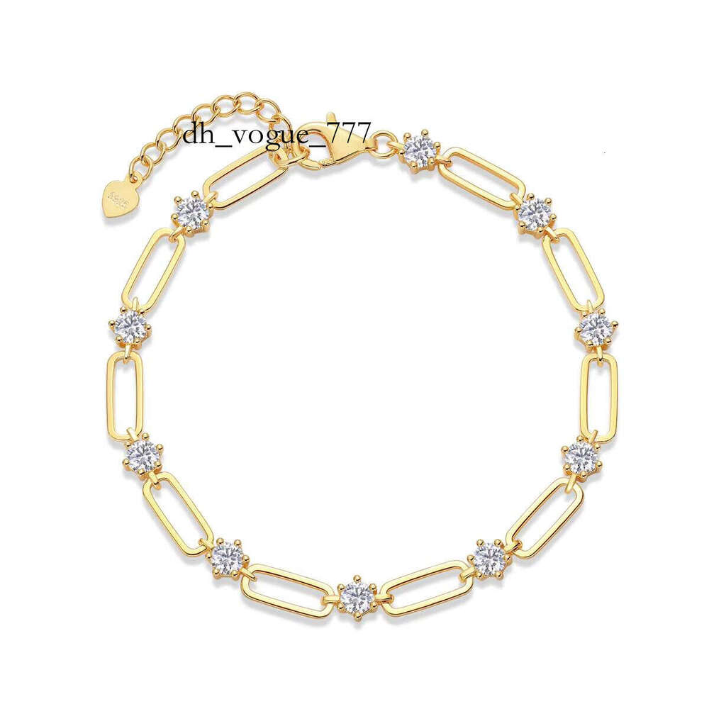 Elegant Moissanite Tennis Bracelet Gold-Plated Stunning Sparkle for Women Fashion Jewelry,L15103-4.0