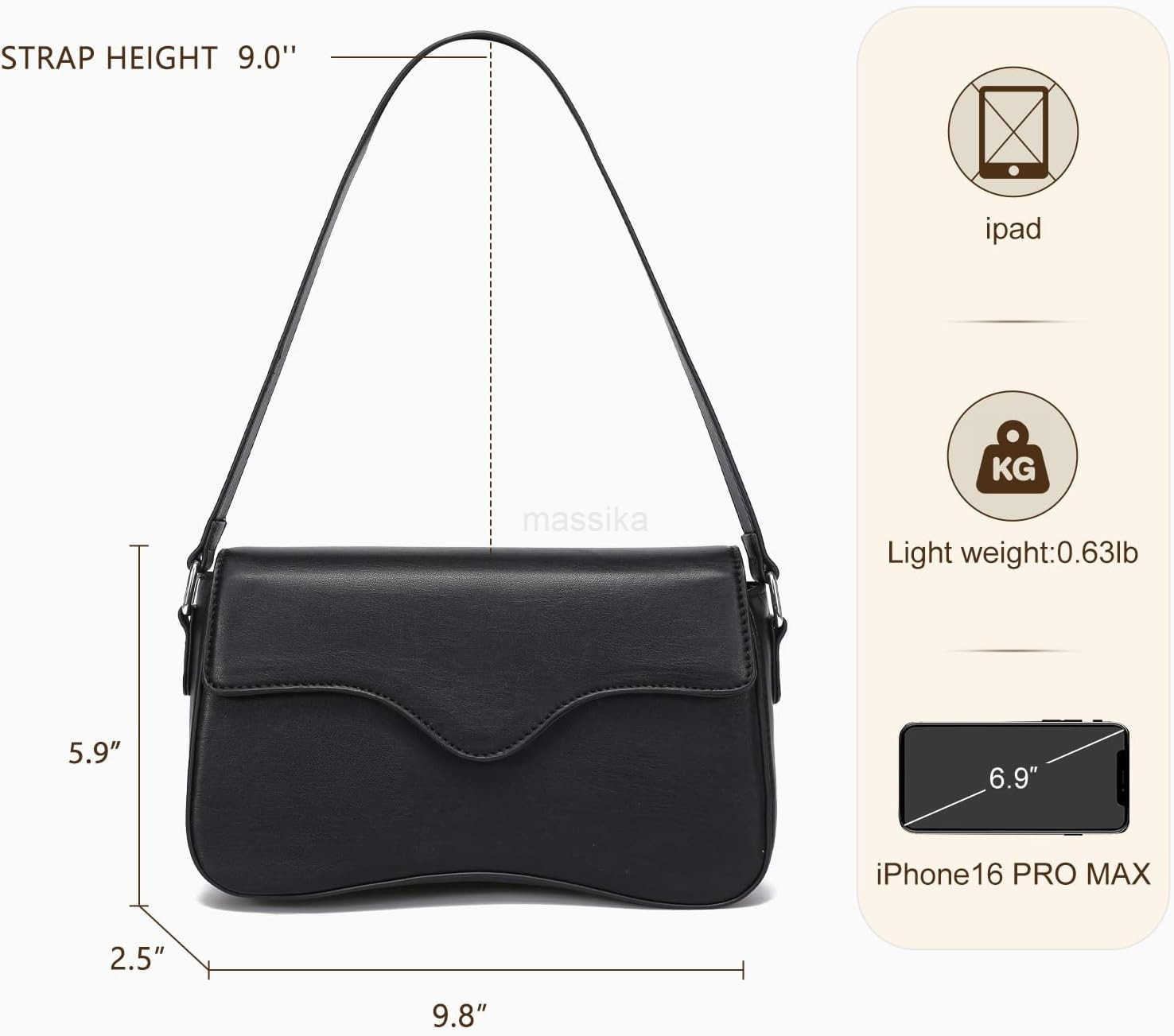 Womens Shoulder Bags Small Y2K Mini Purse with Vegan Leather M250909