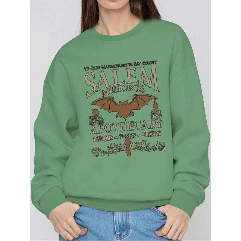 Cartoon Bat Graphic Print Crew Neck Sweatshirt, Casual Drop Shoulder Long Sleeve Pullover, Women's Fall & Winter Clothes for Daily Wear