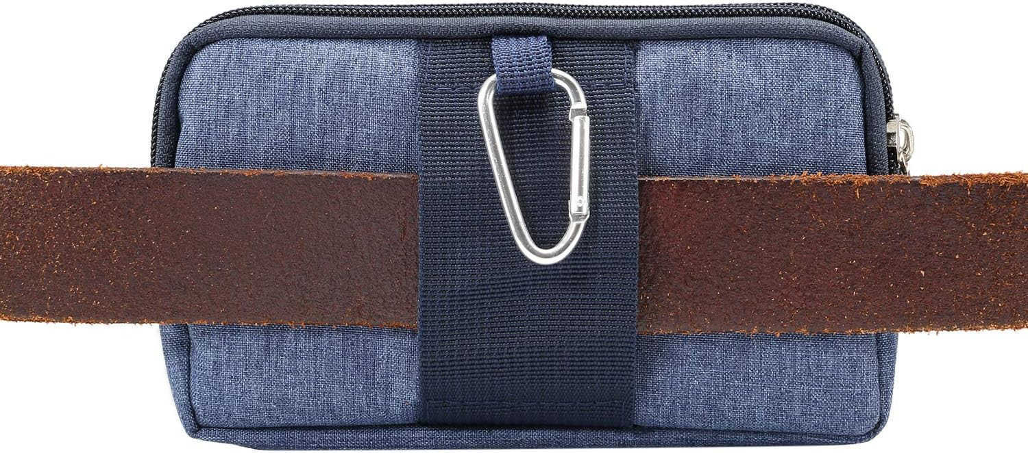 Cell Phone Waist Bag Men Black Waterproof Cell Phone Holder 52Multifunction Smartphone Belt Clip Holster Nylon Small Outdoor Sport Case Slot Travel Wa