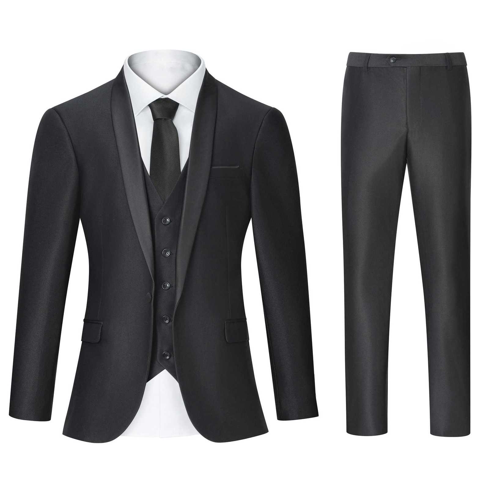 New Luxury Party Stage Mens Suit Costume Clothing Groomsmen Regular Fit Tuxedo 3 Piece Set JacketTrousersVest Blazers Pants W250910