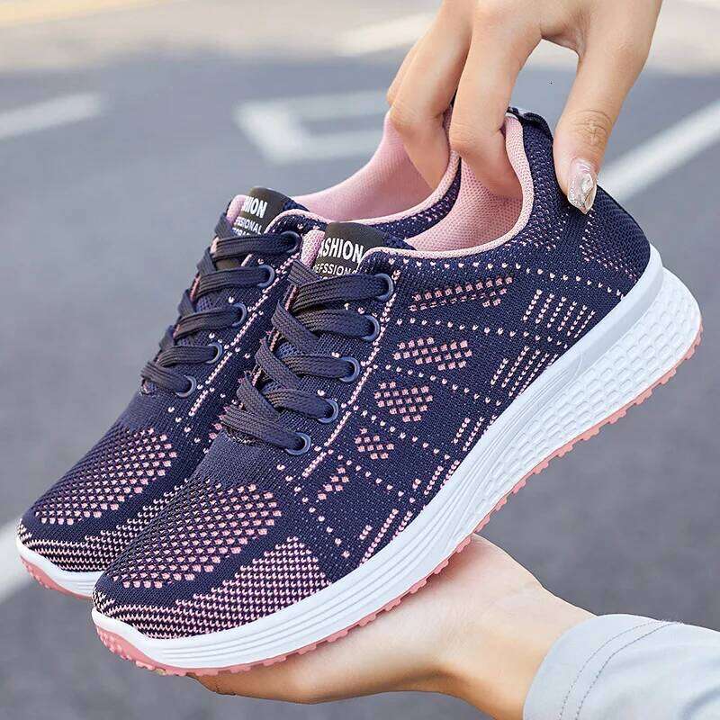 Women's Casual Flats Sports Shoes Trainers Ladies Mesh Breathable Shoes Platform Female Sneakers for Women Basket Tenis Feminino