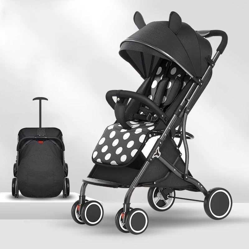 OneTouch Folding to Board the Baby Stroller Lightweight FourWheel Shock Sitting and Lying Down OneWay Push Newborn Stroller W250910