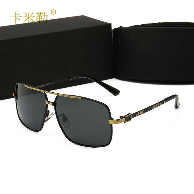 New Men's Polarized with Blue Coating, Fashionable Large Frame Sunglasses for Driving and Travel 8863