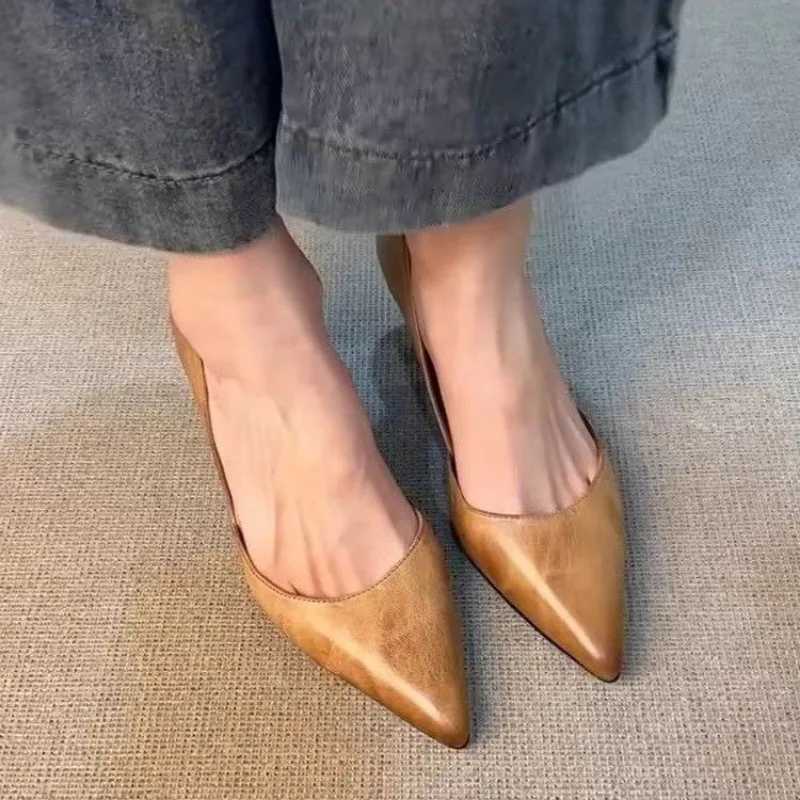 Fashion High Heels Spring New Pointed Head Shallow Mouth Set Foot Soft Sole Antislip Wearresistant Single Shoes W250910