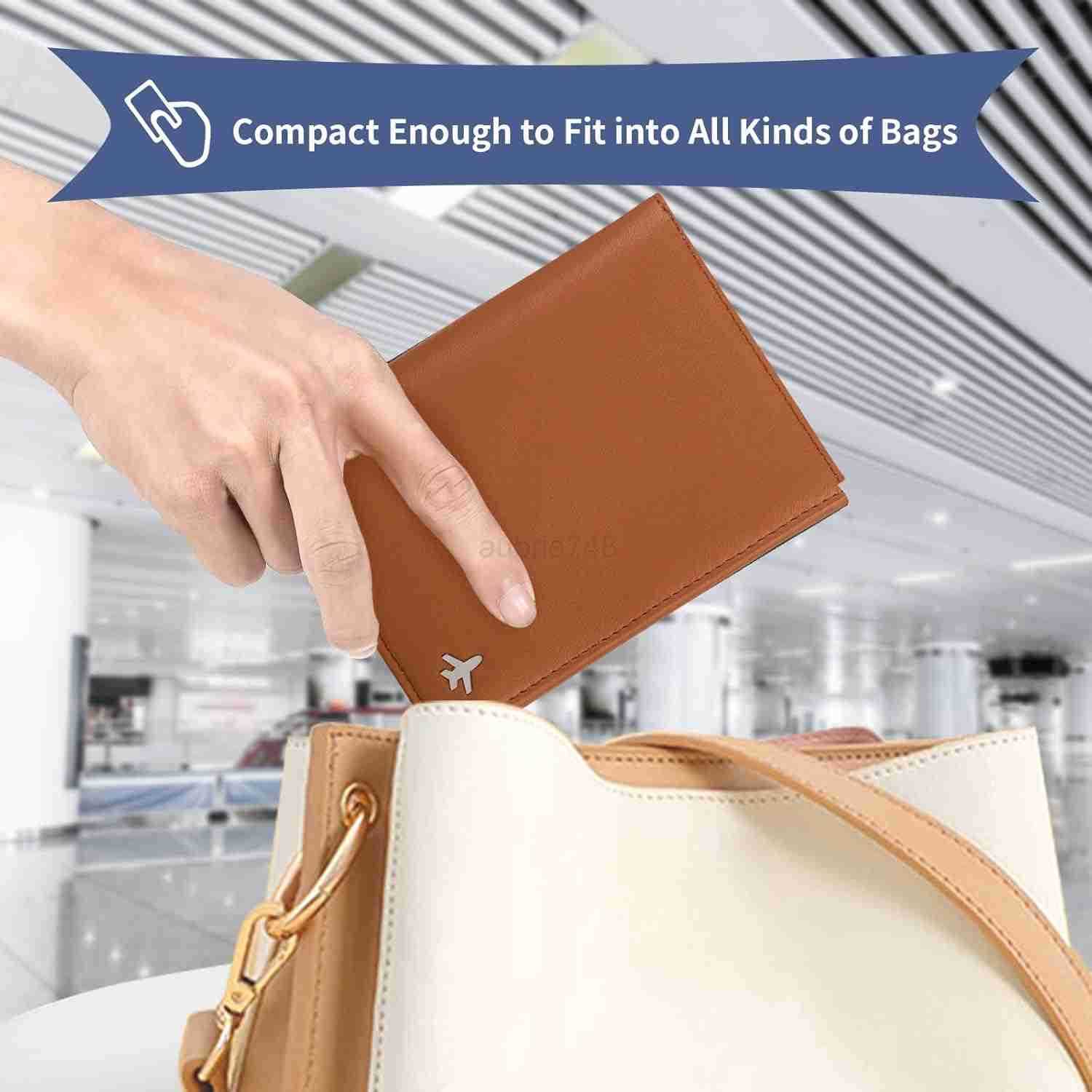 Wallet Passport Holder for Travel RFID Blocking Genuine Leather Travel Document Holder with Gift Box Passport Wallet for Pilots Men and WomenZ250910