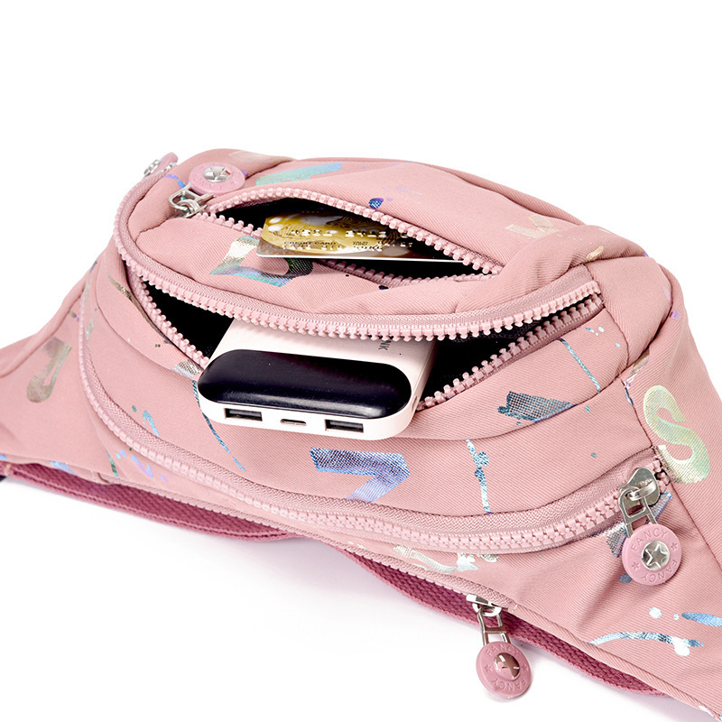Women S Printed Oxford Cloth Designer Bag Large Capacity Waterproof Business Cashier Waist Bag Mom Multi Layer Free Shipping Practical Wear Resistant 