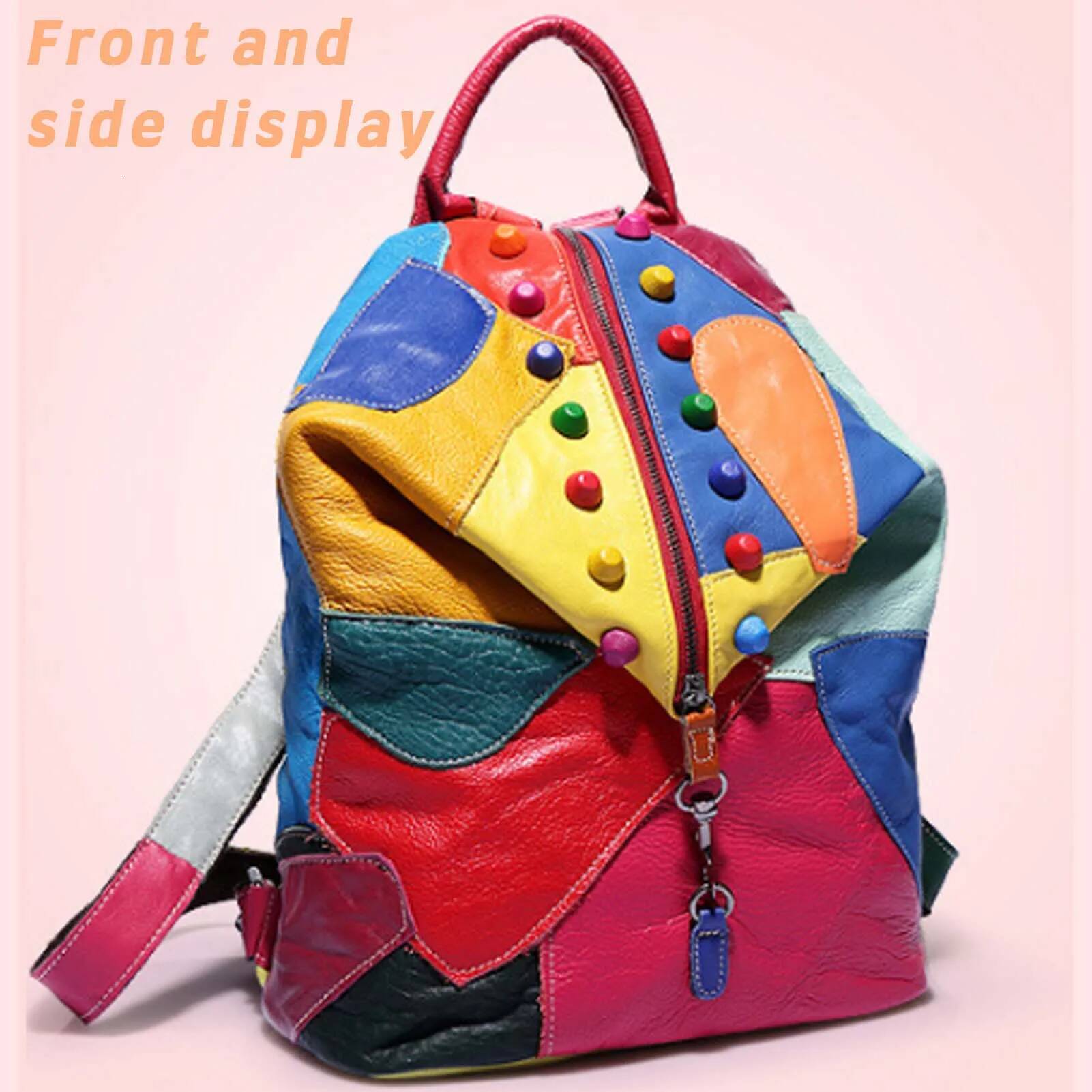 Stylish ing Leather Rivets Backpack Wear-resistant Waterproof Bag For Daily Work Travel Party high-quality