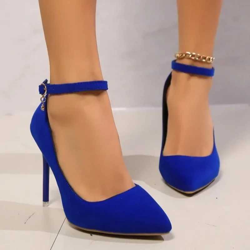 womens shoes 2024 fashion Shallow Womens High heels hot sale buckle strap solid party Pumps women sexy pointed toe heels women W250910