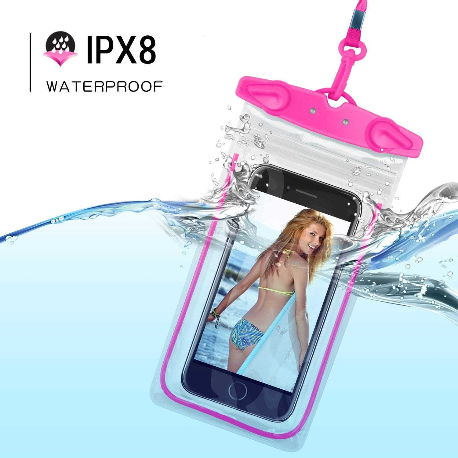 Waterproof Phone Pouch 4 Pack Waterproof Phone Case with Lanyard Protector for iPhone16 15 14 13 12 Pro Max XS Plus Note up to 69 IPX8 Cellphone Dry B