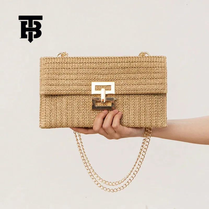 TB BHULAMTE 2025 New Luxury Designer Bag Vacation Style Multi-cavity Chain Flap Twisted Designer Handbag Fashionable Woven Shoulder Crossover Women�