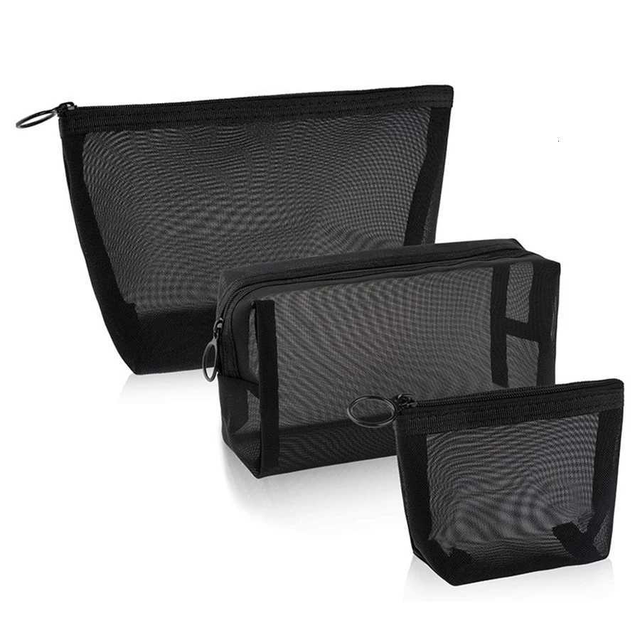 3piece transparent mesh set 3piece large capacity classified toiletry bag portable storage bagXJ250910