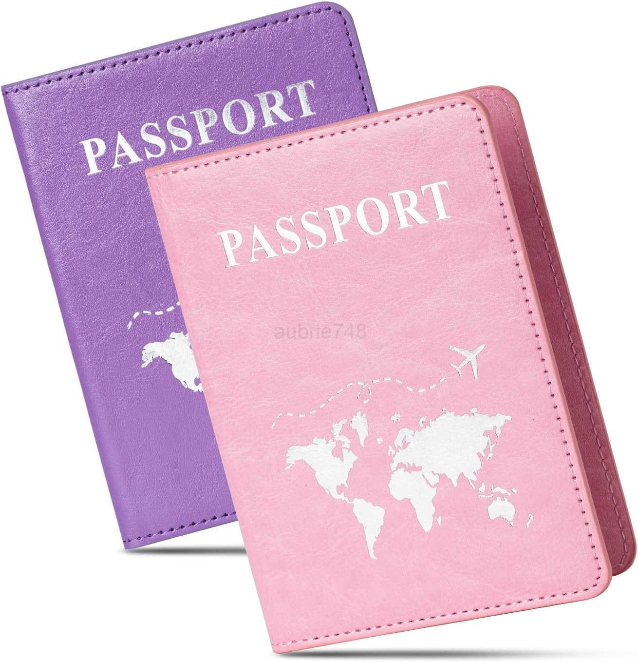 2 Pcs Passport holdersUltra Slim passport walletPU Leather Passport Cover for Women and MenZ250910