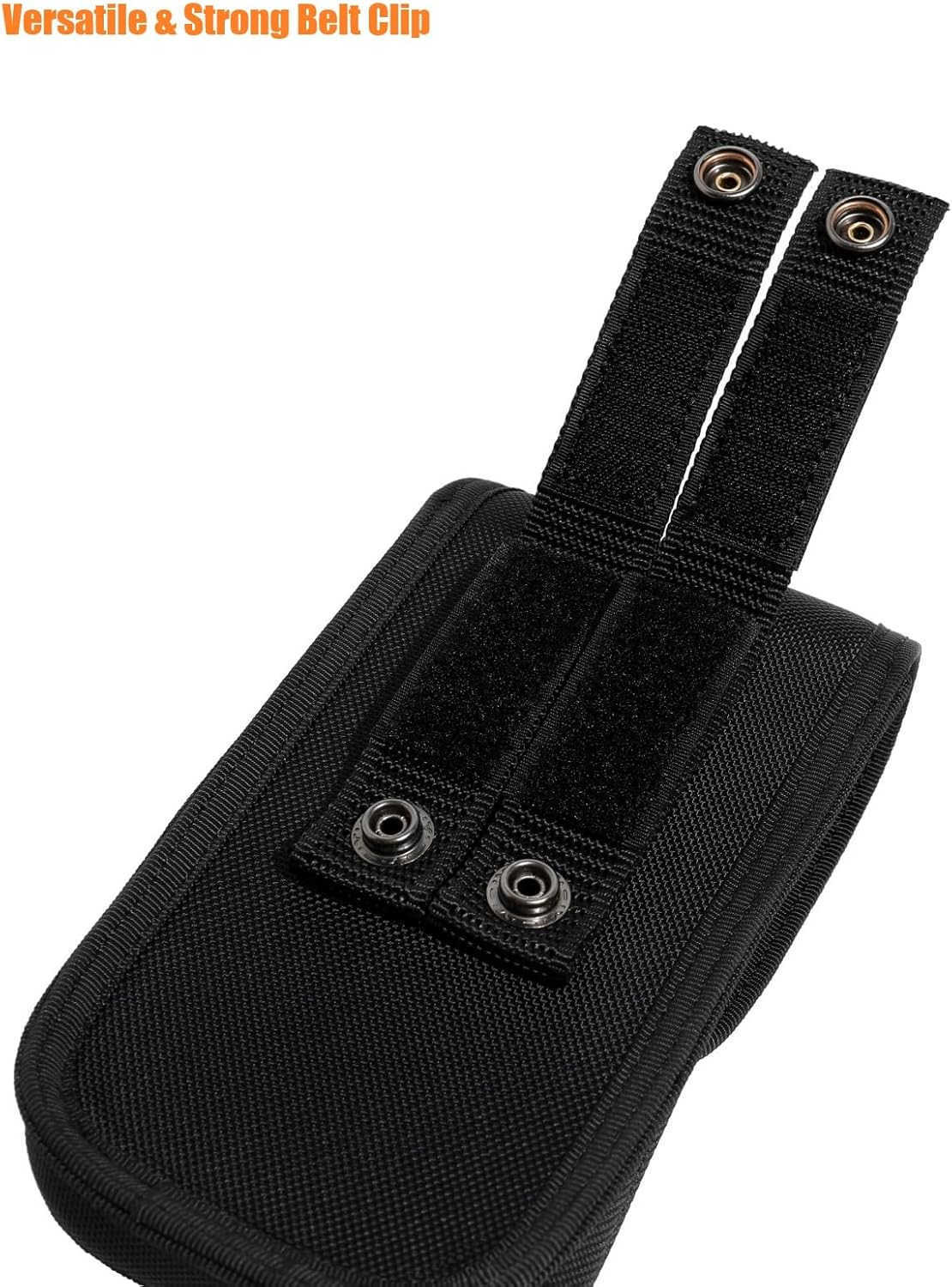 Tactical MOLLE Phone Pouch Case Dual Mobile Holder Holster fit Belt Vest Hevay Duty Nylon Carrier Bag for Police LE Security EMS EMT Construction Rang