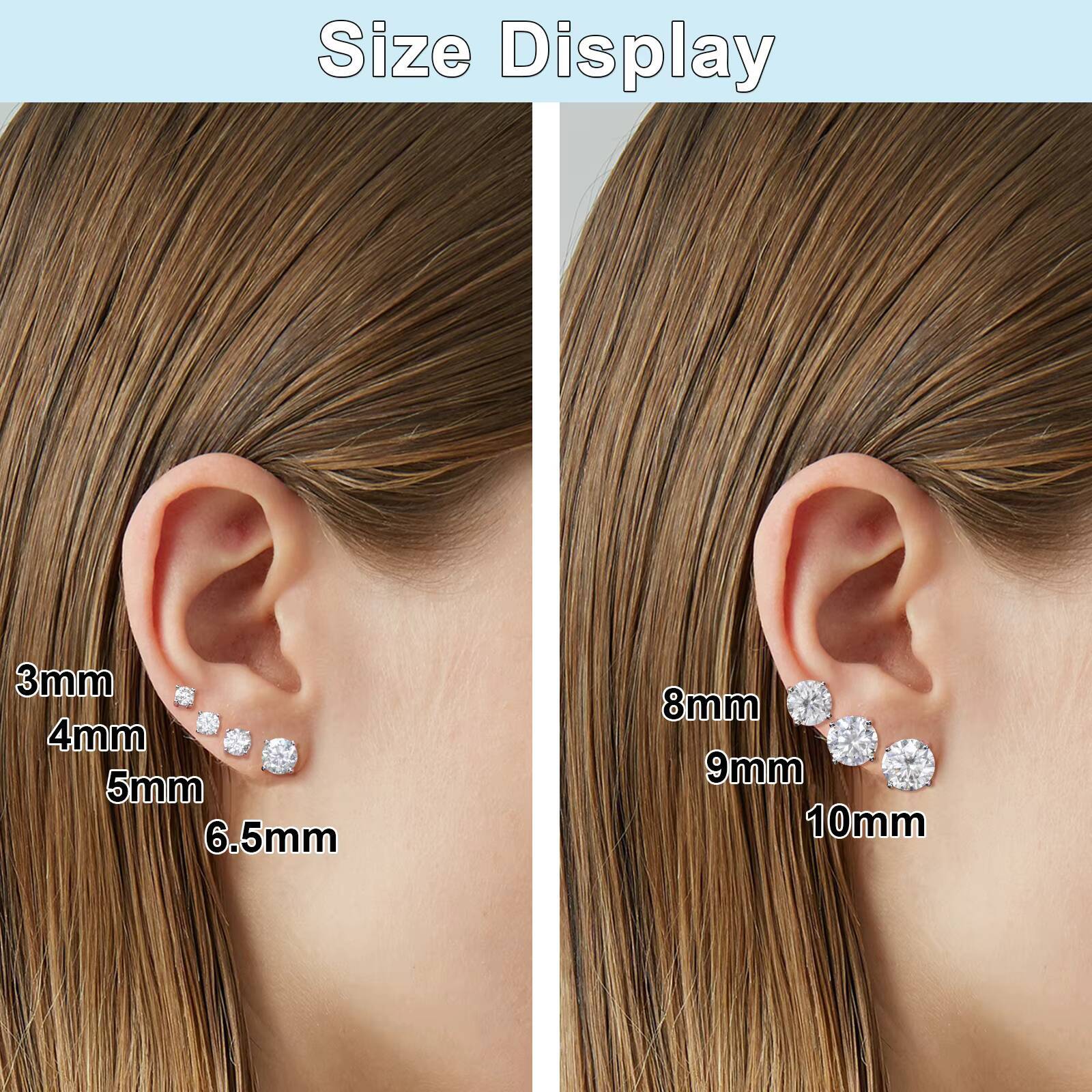 Luxury Men Women Mossanite Earrings Jewellery Gold Plated Silver 925 Pass Diamond Tester Real VVS Moissanite Stud Ear Rings