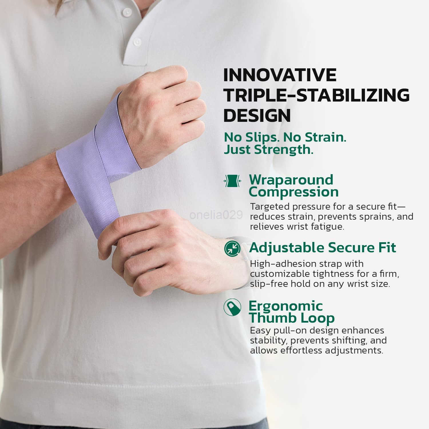 Wrist Brace for Pain Relief Carpal Tunnel Tendonitis Support Ergonomic Compression Breathable AntiSlip Design Fits Left Right Hand Ideal for SportsGam