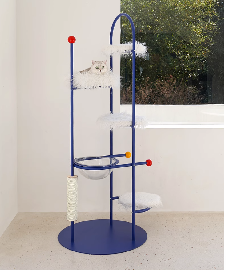 All-In-One Cat Playset Elevated Pet Platform Combining Comfortable Bedding & Exploration