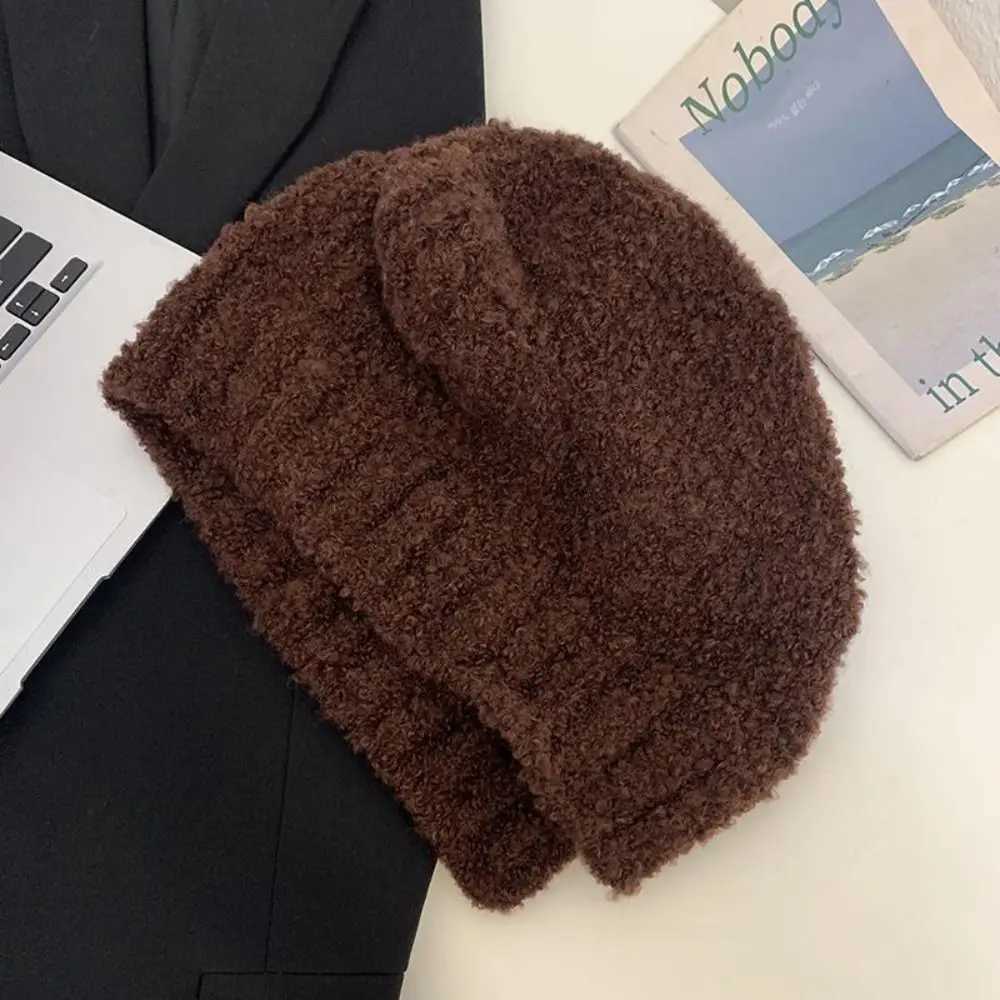 Y2K Beanie Hats for Wen Winter Warm Crochet Ear Protection Hat Solid Color Unisex Autumn Knitted s G250910