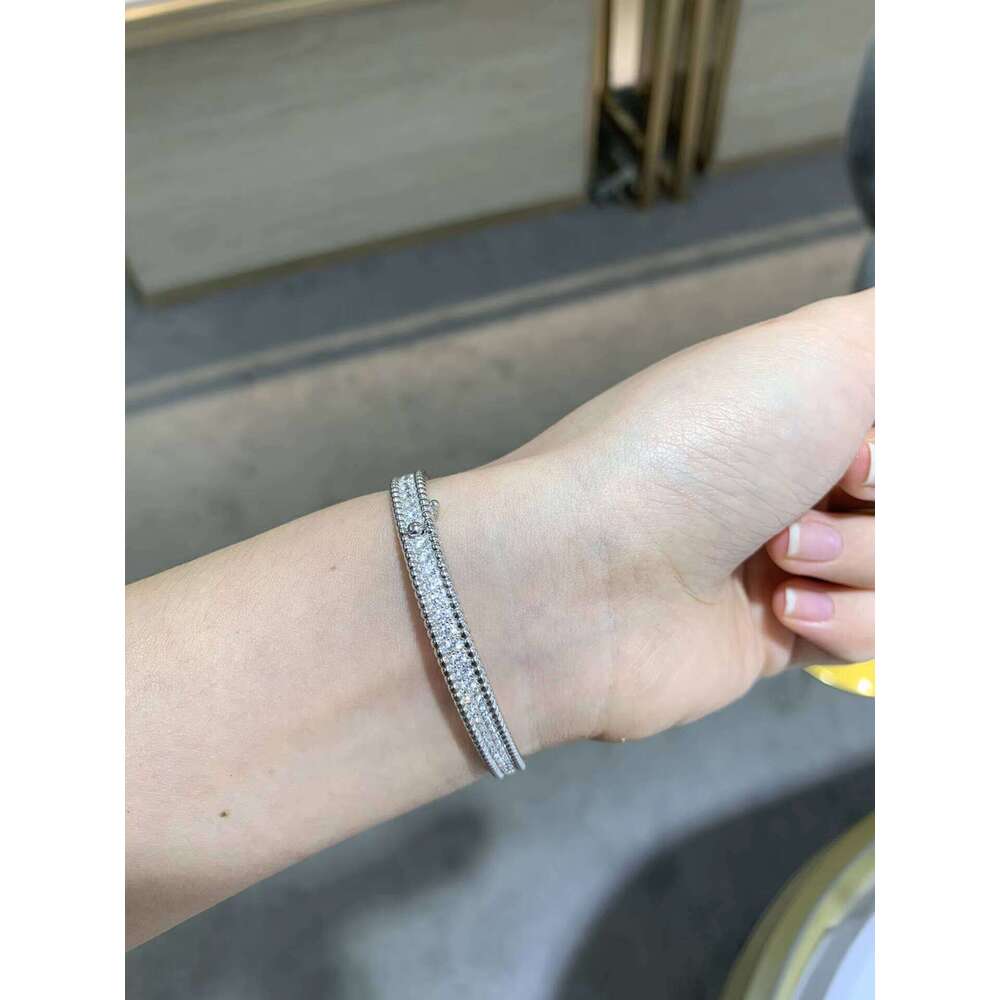 Bangle Sier Sterling Gold Plated Fashion 18CM White Moissanite Dia Bracelet