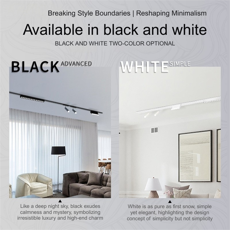 Intelligent Ultra-Thin Magnetic Track Light - Ceiling-Free Surface Mount for Living Room LED Spotlight No Main Light Needed Wide Floodlight Easy Insta
