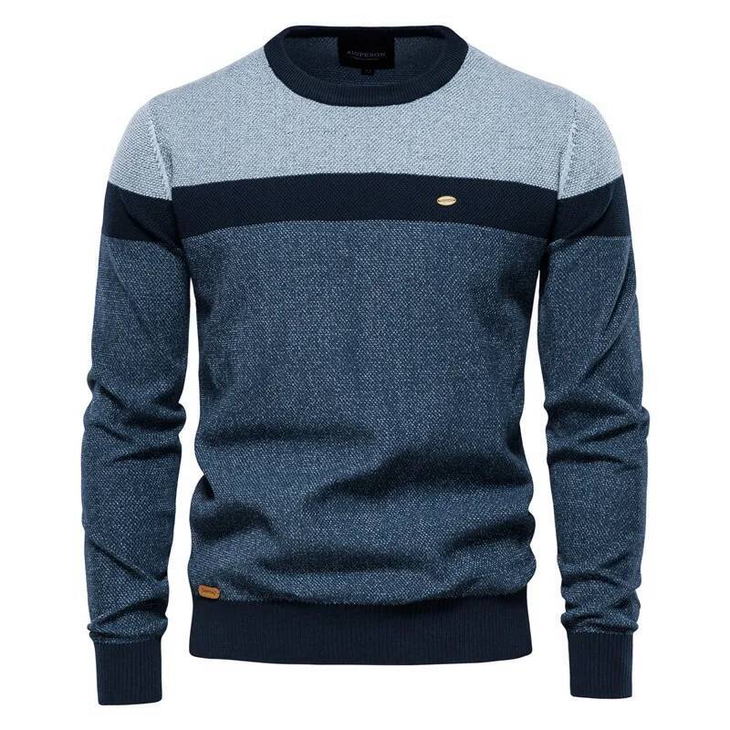 AIOPESON Spliced Cotton Sweater Men Casual O-neck High Quality Pullover Knitted Male New Winter Brand Mens Sweaters dongdumaoyi