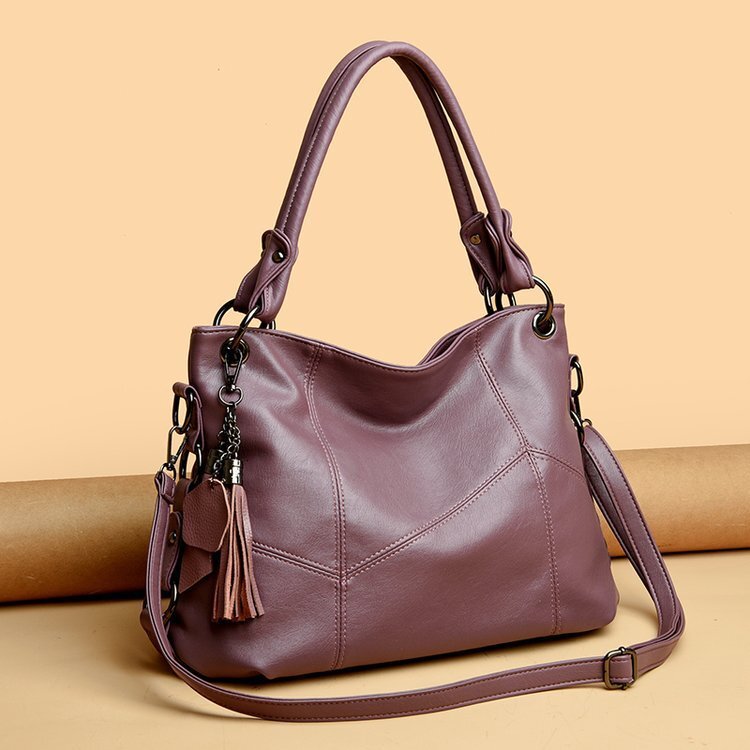 Free shipping designer New Large Polyester Retro Bag Fashion Patchwork PU Tassel Handbag Shoulder Bag Tote Bag Crossbody Bag Commuter Bag Women Bag