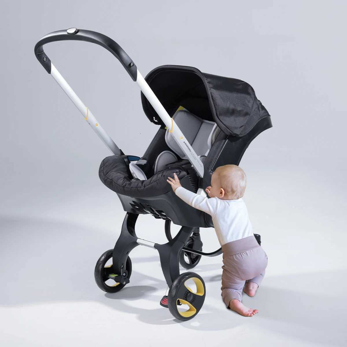 Bidirectional travel baby stroller portable and foldable metal frame and comfortable fabric available in multiple colors W250910