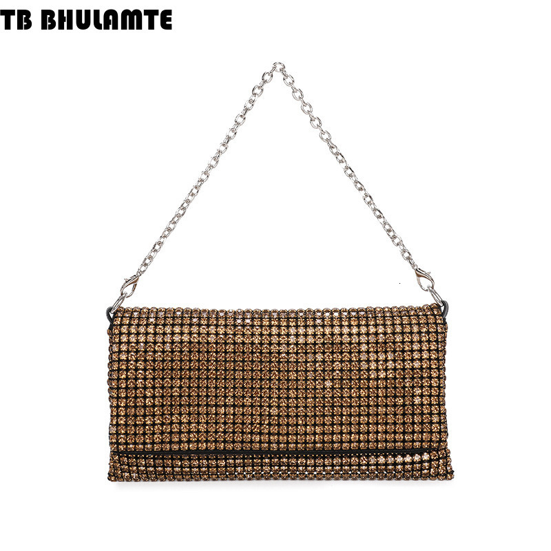 Free Shipping Designer Bag Cross-border Wholesale Luxury Bag Evening Bags For Women 2025 Fashion Trend Chain Rhinestone Bag Versatile Hand-sewn Crossb