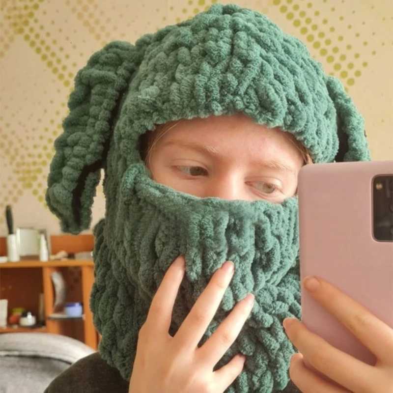 Winter Cartoon Knitting Hat Cute Animal Ear Cosplay Hat Outdoor Sport Hat Woolen Cs Windproof Heaear Balaclava Photo PropsXJ250910