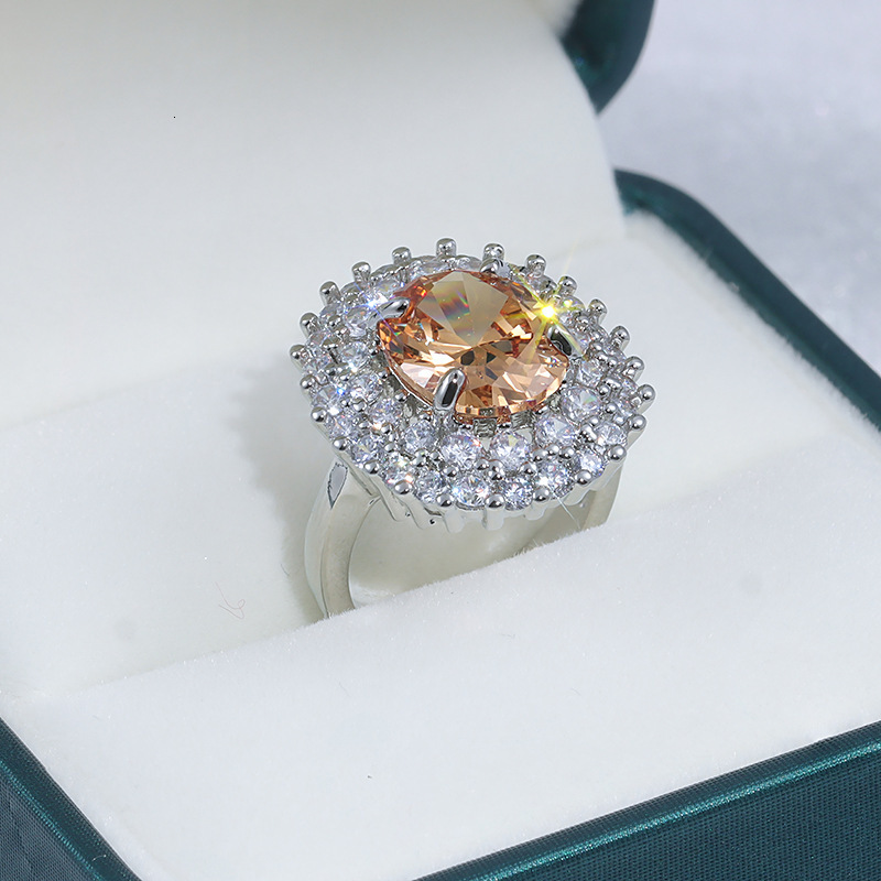 Luxury Brand Designer Jewelry Super Shiny Colorful Gemstone High-End Ring For Women, Ins Style, Luxurious And Elegant, Versatile Niche Design, Interne