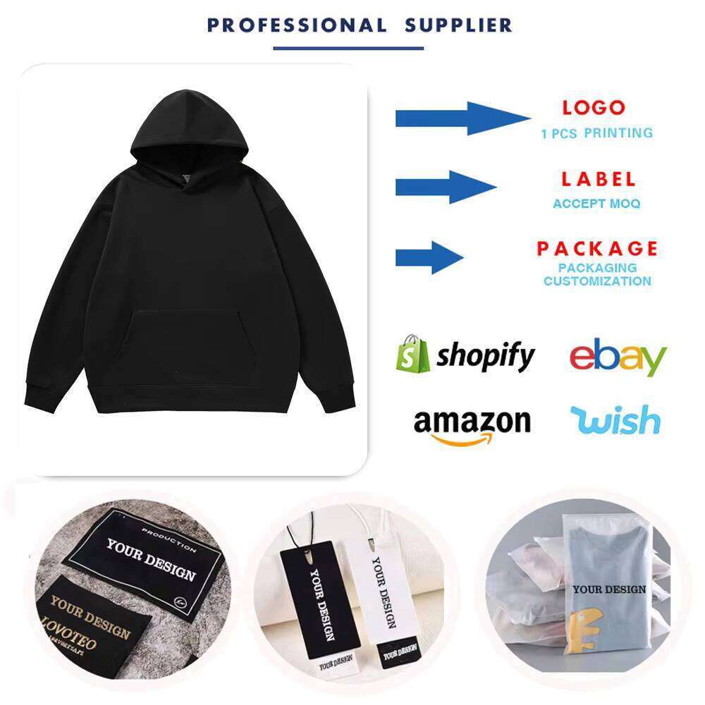 380g Heavyweight Pullover Unisex Blank Cordless Drop Shoulder Oversized Hoodie