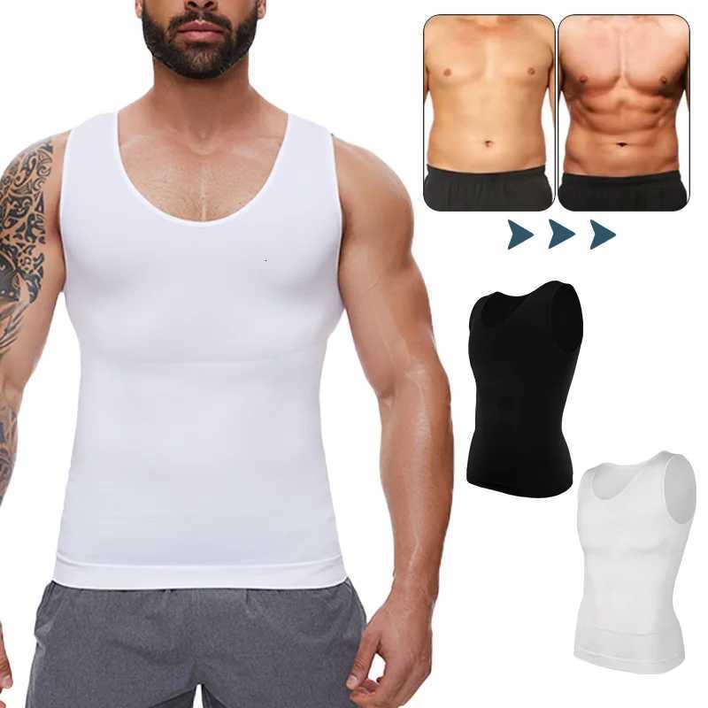 Men Body Shaper Slimming Compression Vest Undershirt Seamless Waist Tank Top Belly Control Workout Weight Loss Shapewear W250910