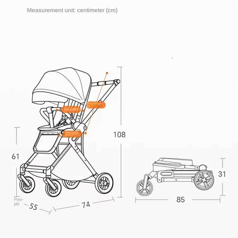 K8 Baby Stroller High Landscape Foldable Lightweight Aluminium Alloy Frame SitandLie Newborn TwoWay Baby Carriage W250910
