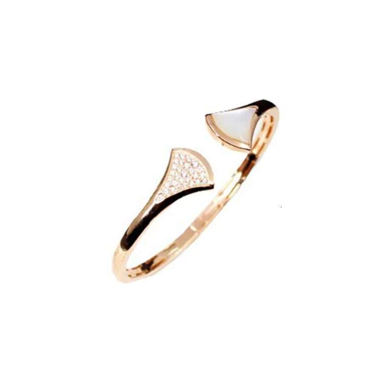 High-Value Natural White Mother-of-Pearl Malachite Fan-Shaped Light Elegant Fan Fashionable OL Niche Bracelet