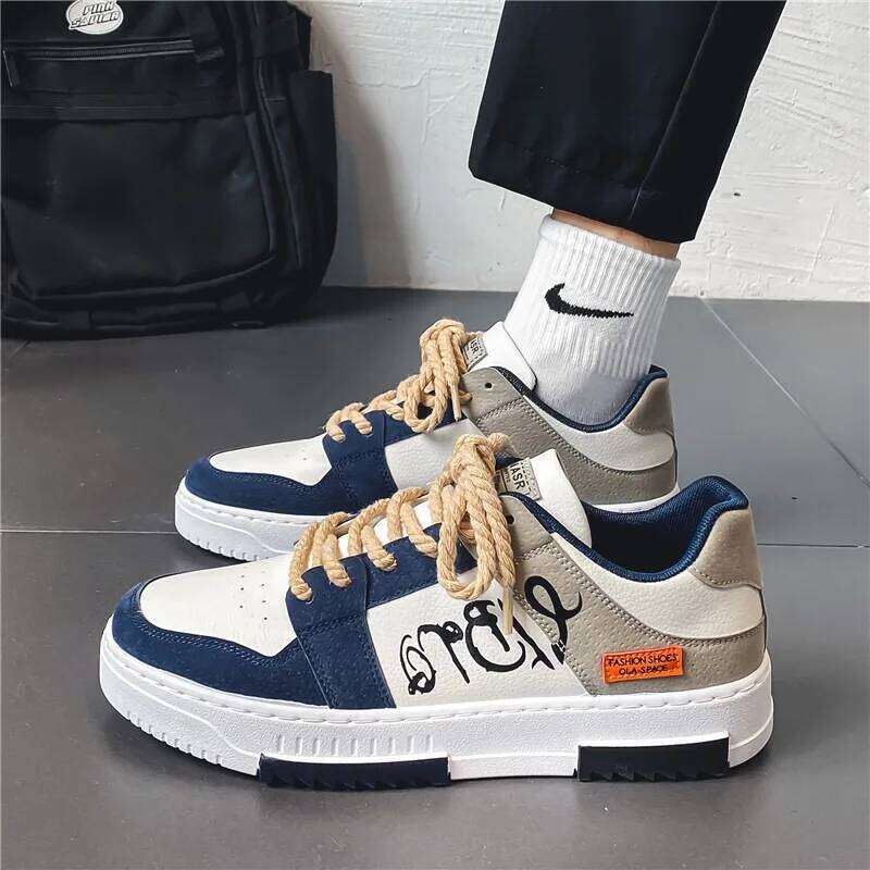 Men Casual Leather Sneaker High-quality Lace Up Designer Comfort Trend Board Shoe Men Breathable Tennis Run Shoes Zapatos Hombre