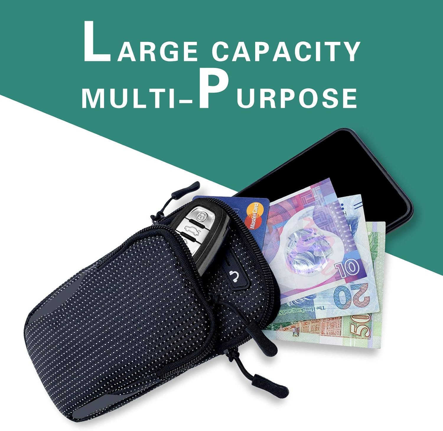 Sports Running Armband Adjustable Arm Bag Suitable for Outdoor Exercise Phone Case Holder Compatible with Phones Under 65 inches Regular Z250910