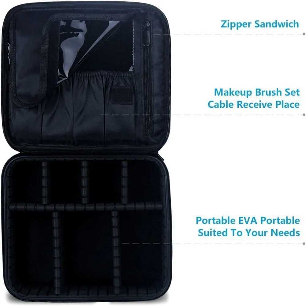Portable Storage Bag with Adjustable Dividers for Cosmetic Beauty Organizer Nail Tool Large Capacity Travel Makeup CaseXJ250910
