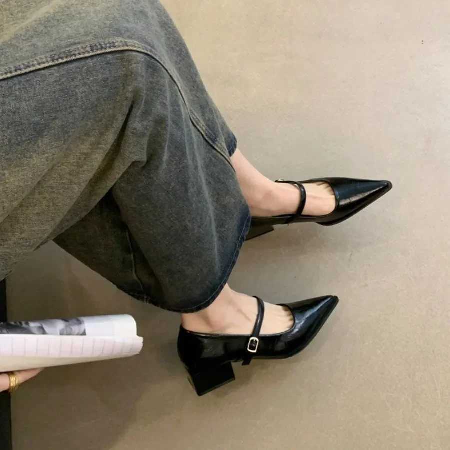 Retro Style Women Mary Jane Shoes New Fashion Pointed Toe Thick Heel Ladies Single Shoes Comfortate Office Pumps Footwear W250910