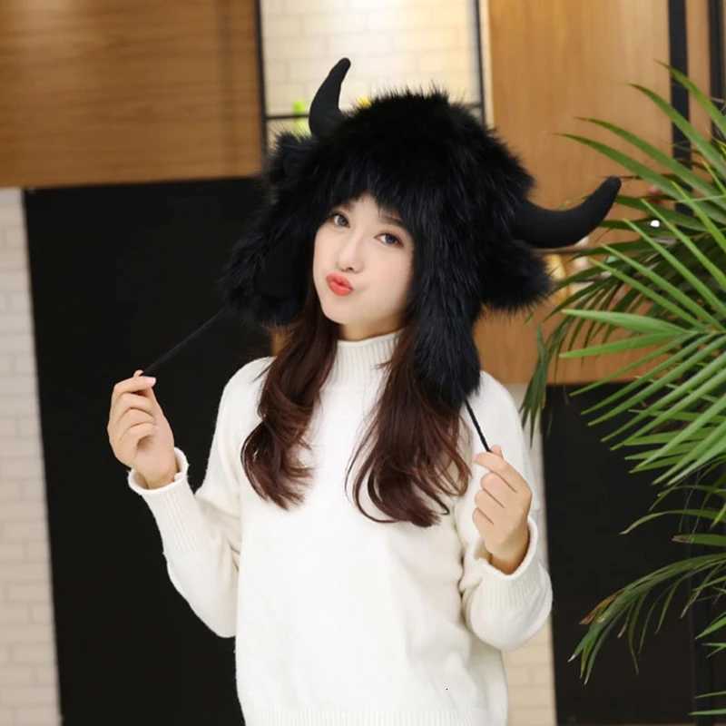 DXAE Women Faux Fleece Fuzzy Plush Winter Trper Hat Ski C Ear Fls Cold Weather Snow Ski Cute Antlers Horns Ears EarmuffXJ250910
