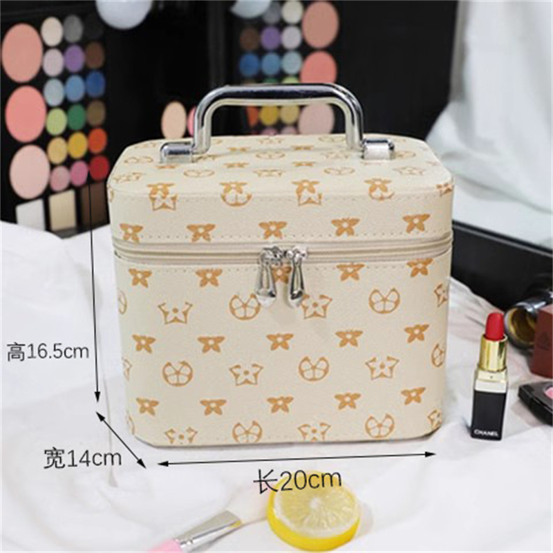 Free shipping designer bag Makeup bag for women portable large capacity new high-end cosmetics storage box with mirror black white