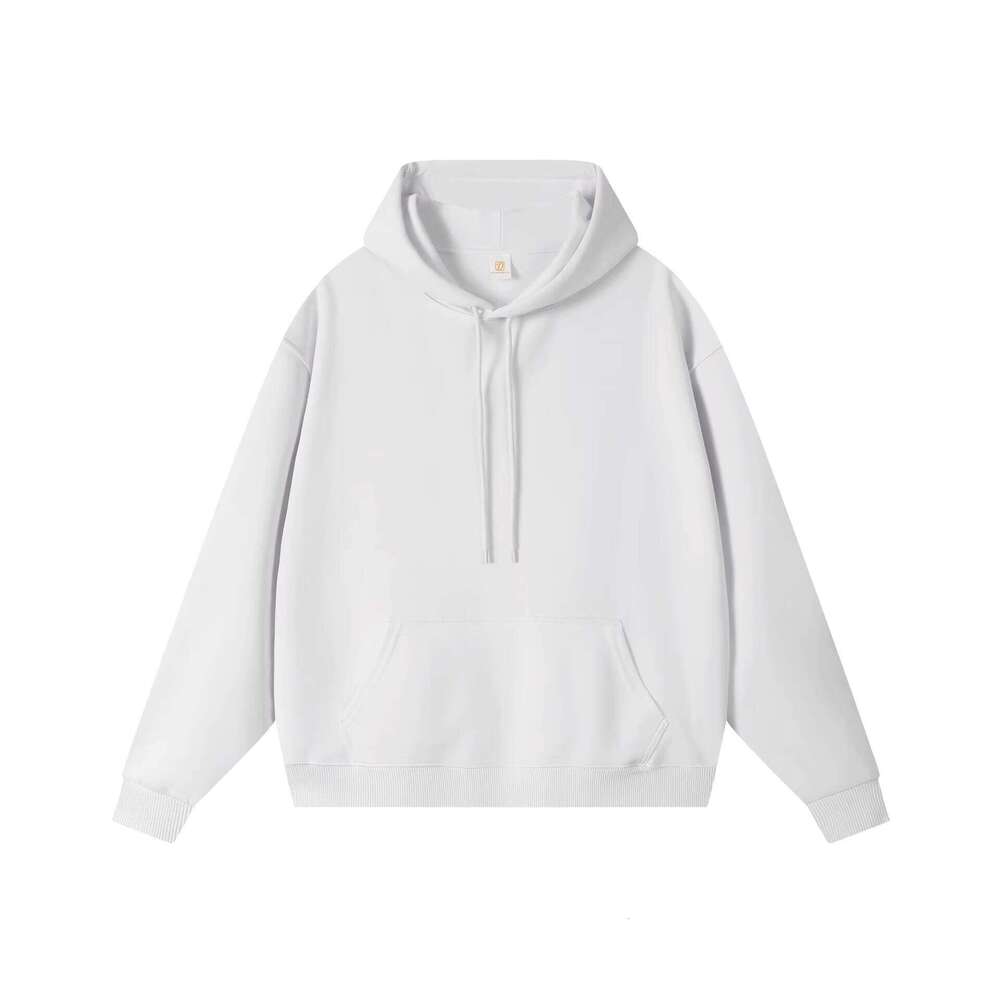 Men's 350g Pullover Casual Loose Blank Solid Color Drop Shoulder Unisex Hoodie