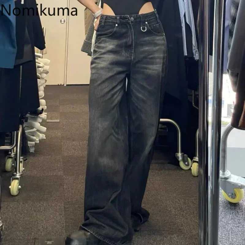 Pantalon Femme Autumn Winter Wide Leg Pants High Waisted Loose Jeans Woman Vintage Street Fashion Harajuku Y2K Pant Trousers Z250910